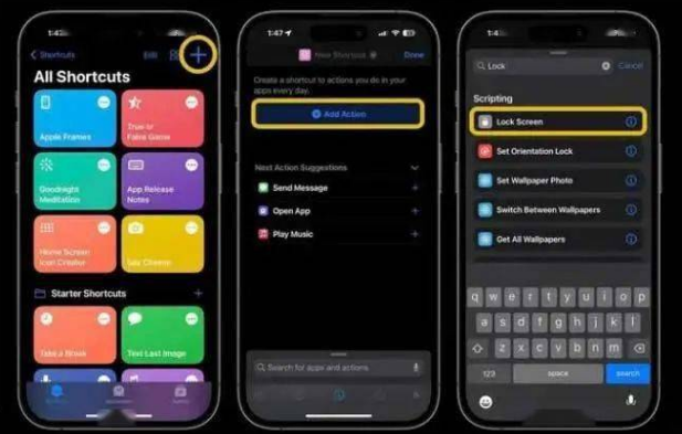 黄岛苹果14锁屏维修店分享iPhone14升级iOS16.4后如何创建锁屏快捷方式 